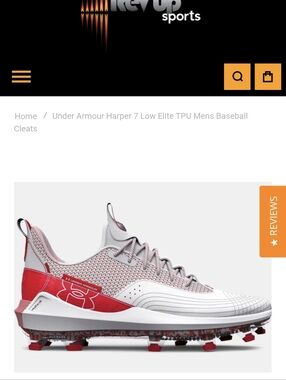 BN In Original BoxUnder Armour Harper 7 Low Elite Baseball Cleats in White & Red